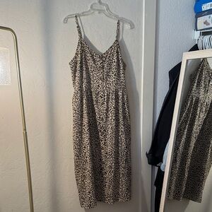 Roolee Leopard Print Midi Dress